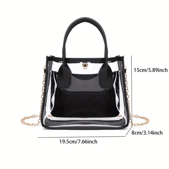 NWT! Transparent Mini Handbag - Magnetic Closure, Top Handle Chain Crossbody. - Picture 5 of 5